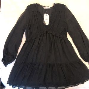 NWT Zara empire waist black dress
